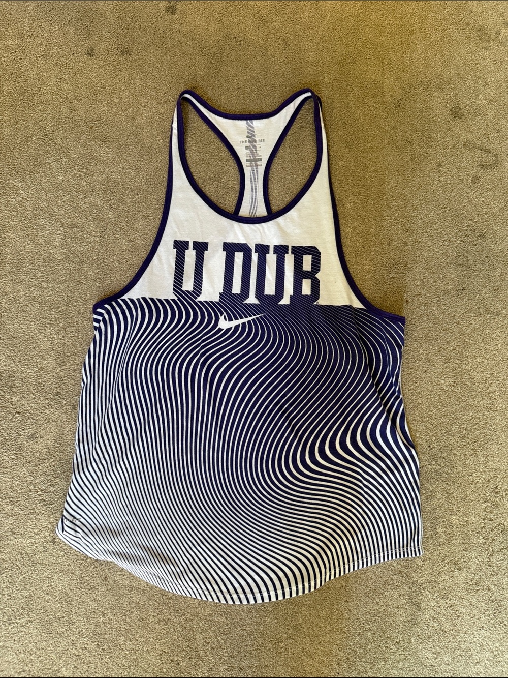 Nike Dri Fit University Of Washington U Dubb Purple Racerback Tank Top Size M